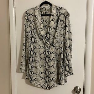 Snakeskin print romper